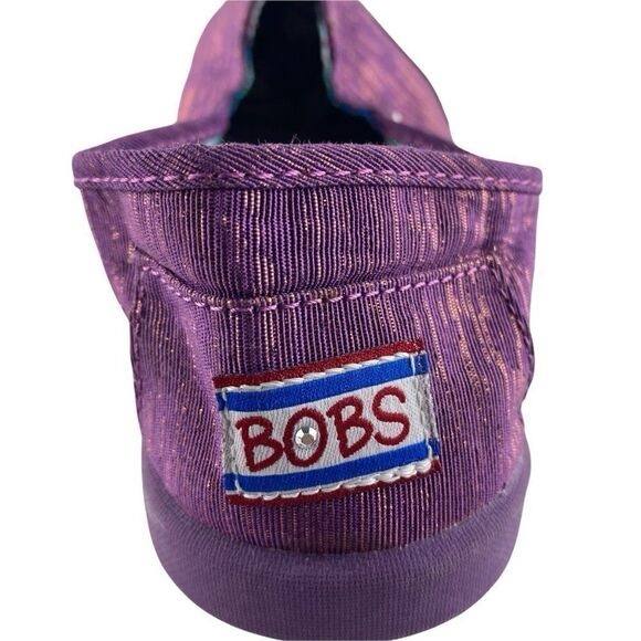 BOBS BY Skechers Womens Purple Shimmery Sparkling Lightweight Flats US Youth 6 - Picture 6 of 10